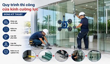 Quy trình thi công cửa kính cường lực đúng kỹ thuật