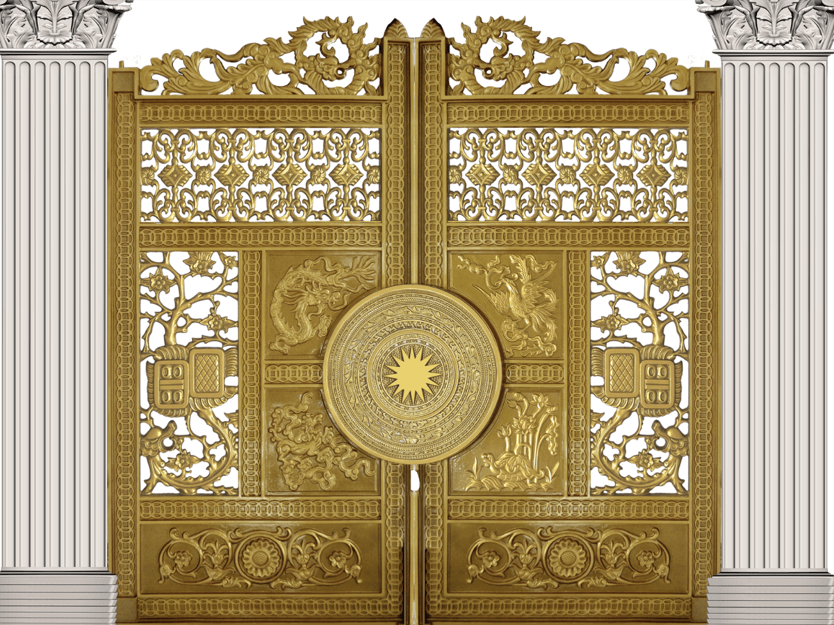 50 mẫu cổng nhôm đúc phù điêu phong thủy ấn tượng nhất