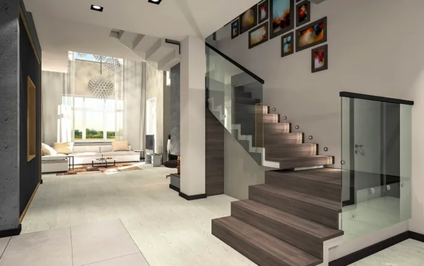 99 mẫu thiết kế cầu thang kính tay gỗ đẹp nhất