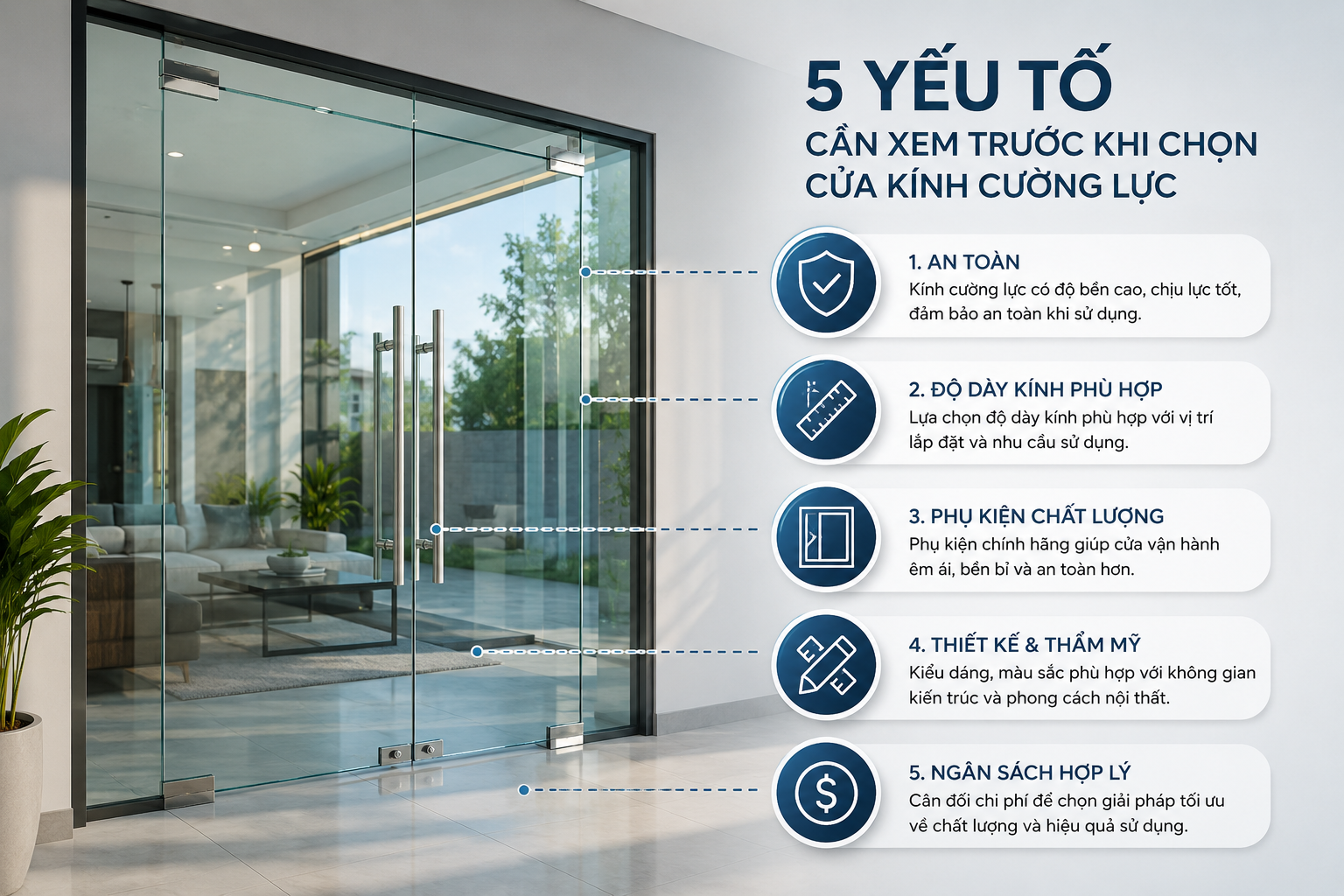 5 yếu tố cần xem trước khi chọn cửa kính cường lực