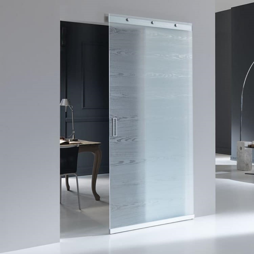 10 mẫu cửa lùa kính cường lực ray treo đẹp nhất