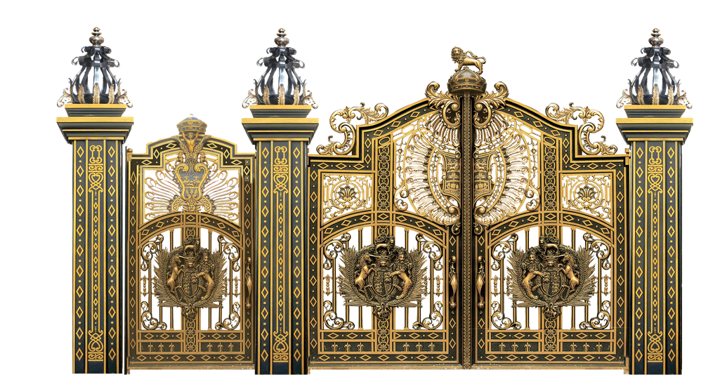 Cổng nhôm đúc phù điêu phong thủy